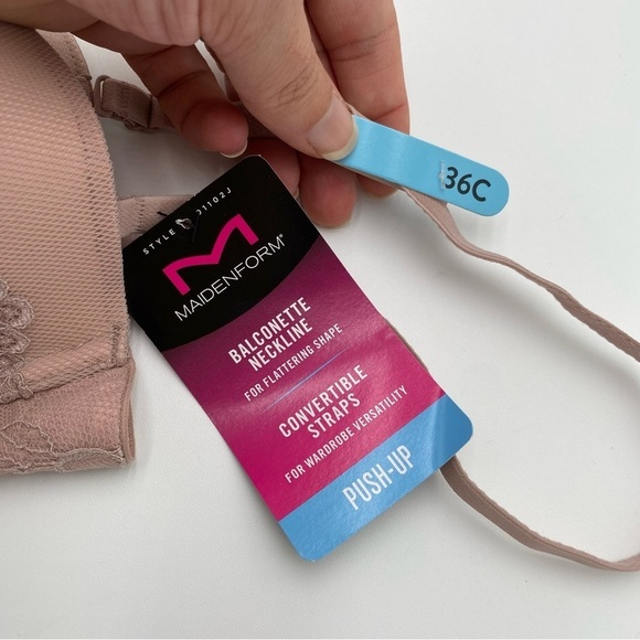 Maidenform Ambrielle Bundle Lot Set Of 2 Lace Push Up Bras Pink Size 36C (NWT) - Picture 2 of 10